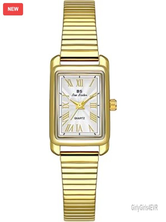 Luxury Elegant Rectangle Watch Roman Numeral Dial Quartz Movement Gold Bracelet main image 4
